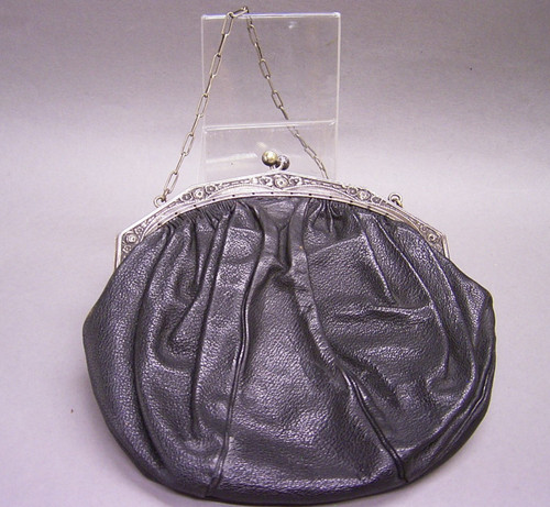 Art deco leder handtasche mit - art,