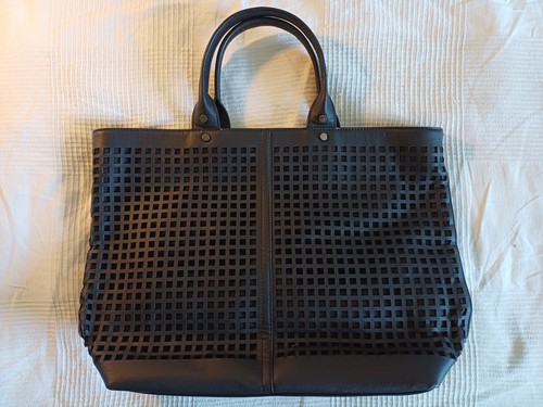 Schwarze lederhandtasche - schwarze, /