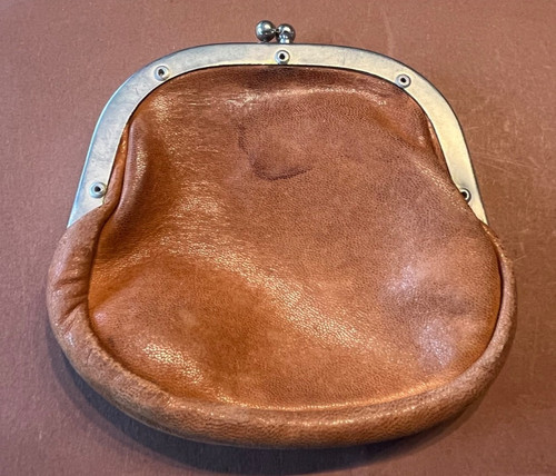 Alte leder geldbörse braun - leder,