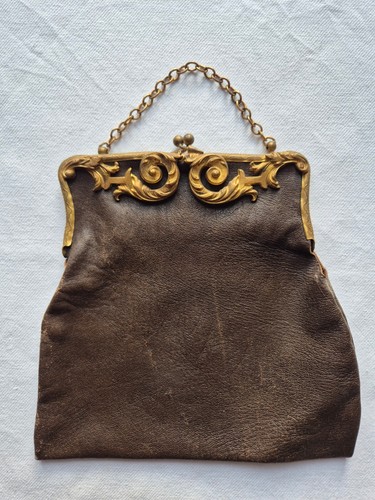 Antike leder abendtasche - leder, um