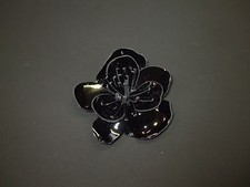 Lederblüte schwarz ca. 6,5 cm