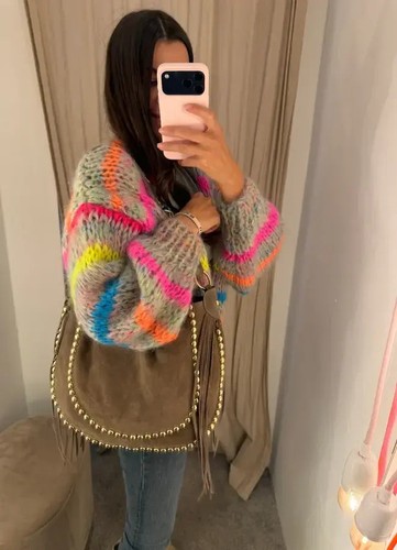 Wildledertasche mit nieten - mit,